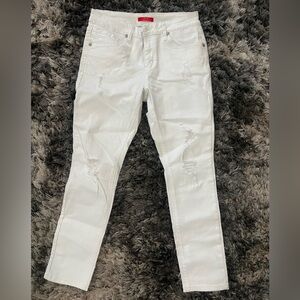 White Distressed Skinny Jeans